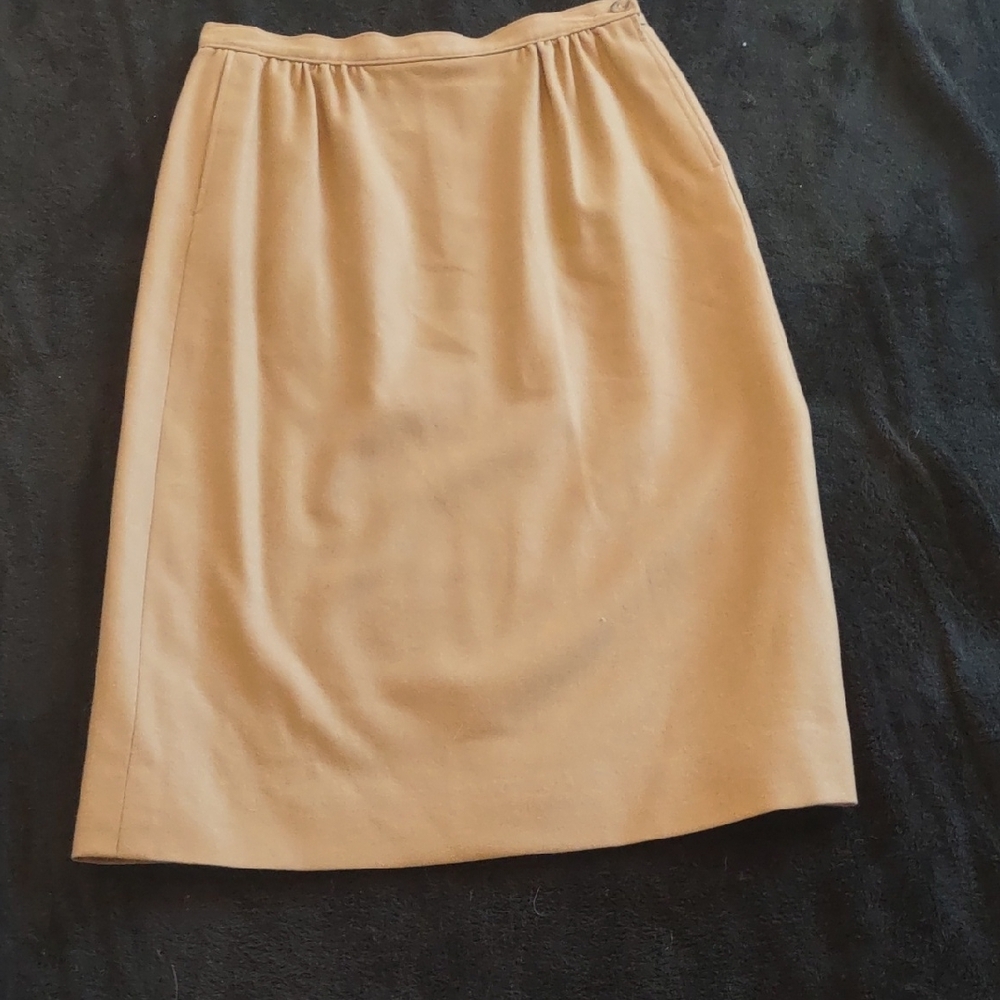 Classic Tan Pendleton Wool Skirt